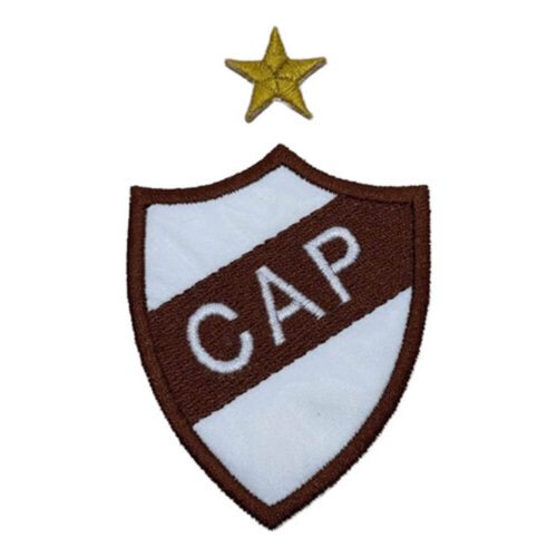 Parche Bordado Platense Campeón + Estrella Termoadhesivo Marrón Platense